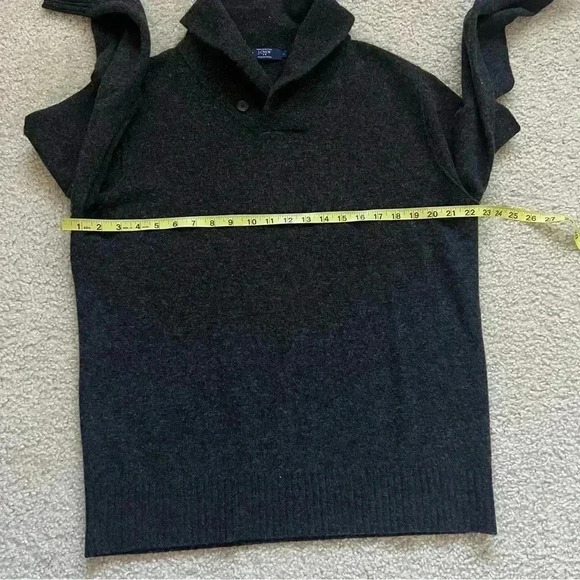 J Crew Sweater Button Dark Gray High Neck Men’s Size Large 100% Lambs Wool 19458 - Picture 9 of 15